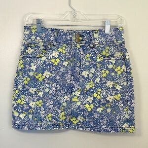 Laura Ashley x Urban Outfitters Floral Denim Mini Skirt 🌼 Retro Y2K Vibe